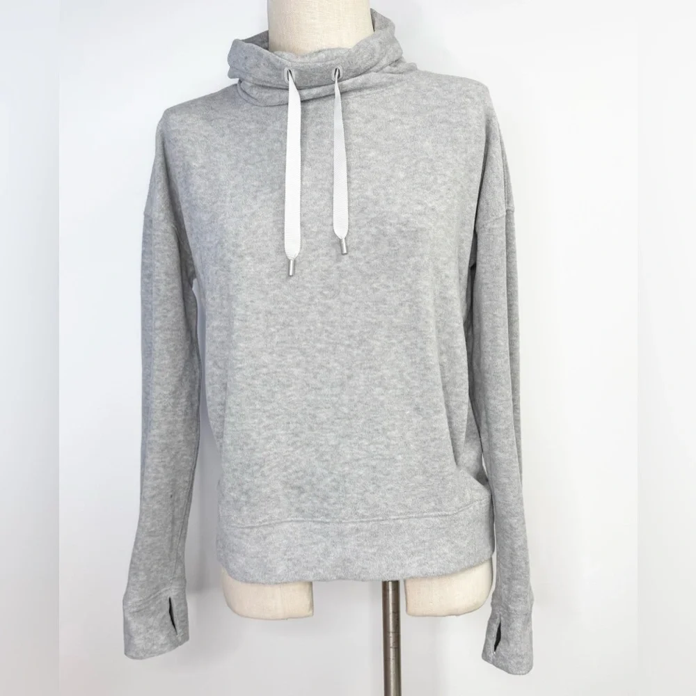 Lululemon Go Forward Pullover Heathered Core Light Grey‎ Fleece Funnel Neck 6